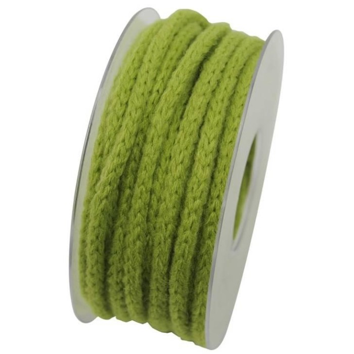 ROTOLO TRECCIA LANA VERDE MELA 6MMX20MT